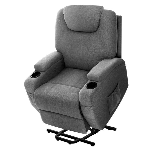 Artiss Recliner Chair Lift Assist Heated Massage Velvet Milio Office Chairs