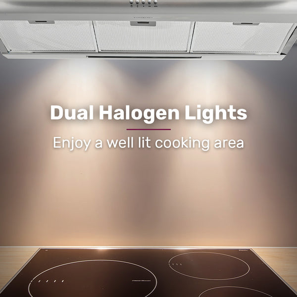 Eurochef 90Cm Fixed Stainless Steel Rangehood Quiet 3 Speed 4 Layer Dishwashable Filters Halogen Lights Efr90s Rangehoods
