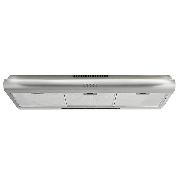 Eurochef 90Cm Fixed Stainless Steel Rangehood Quiet 3 Speed 4 Layer Dishwashable Filters Halogen Lights Efr90s Rangehoods