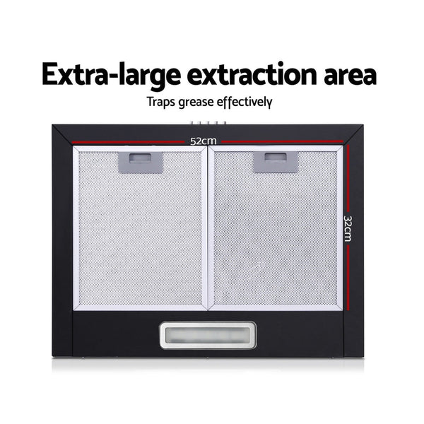 Devanti 600Mm Range Hood 60Cm Rangehood Black Rangehoods