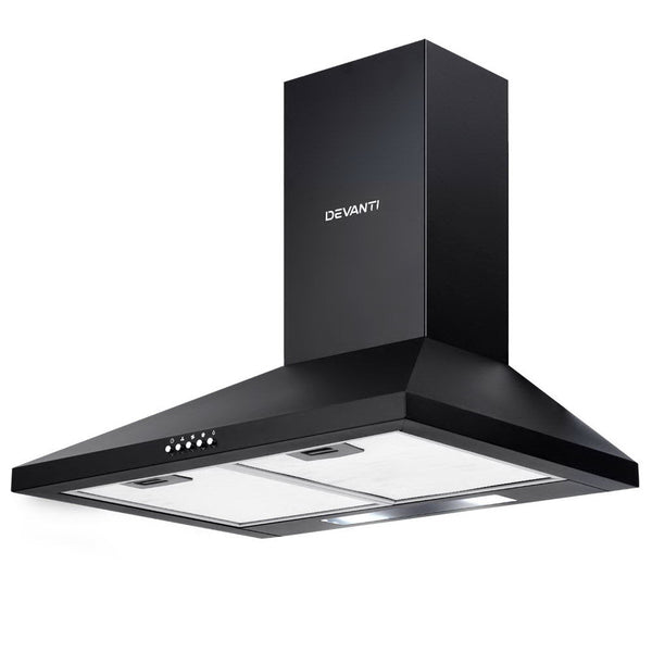 Devanti 600Mm Range Hood 60Cm Rangehood Black Rangehoods