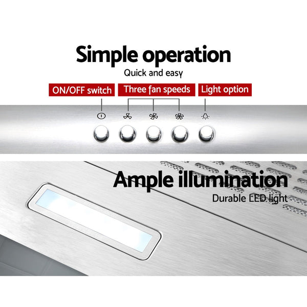 Devanti 600Mm Range Hood 60Cm Rangehood Stainless Steel Rangehoods