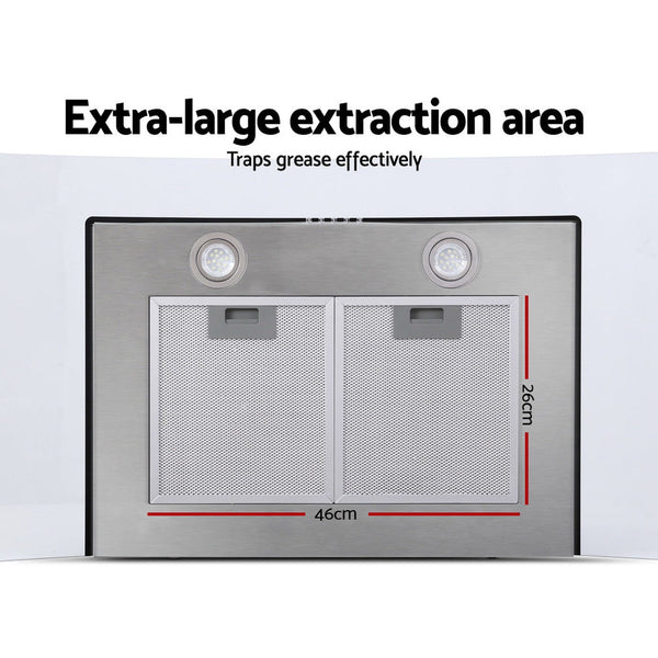 Devanti 900Mm Range Hood 90Cm Rangehood Glass Canopy Rangehoods