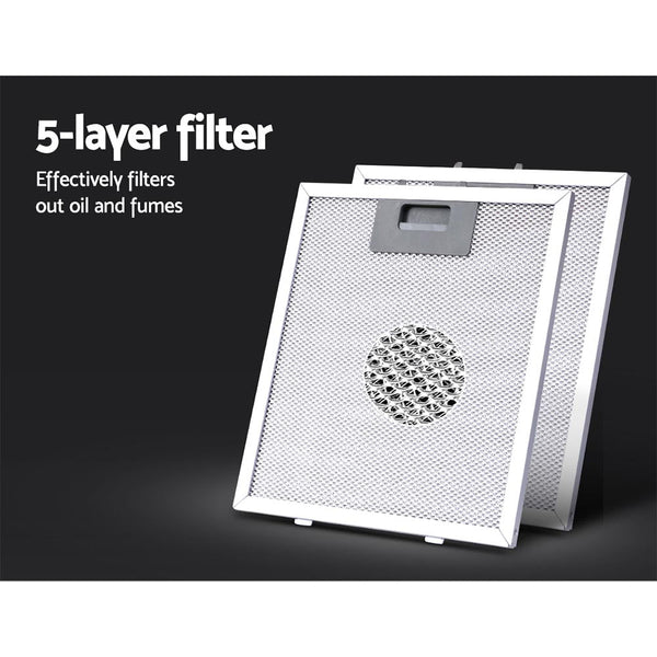 Devanti 900Mm Range Hood 90Cm Rangehood Glass Canopy Rangehoods