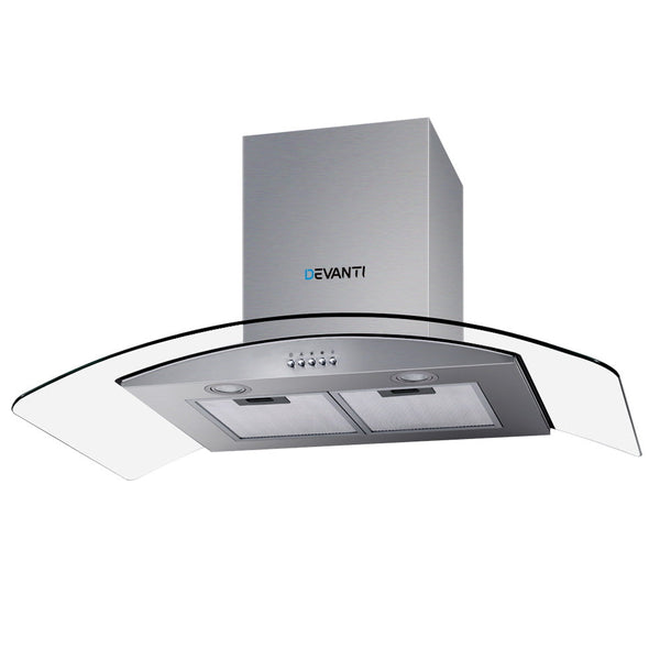 Devanti 900Mm Range Hood 90Cm Rangehood Glass Canopy Rangehoods
