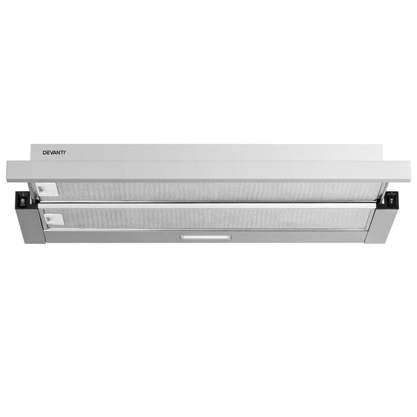 Devanti 900Mm Range Hood 90Cm Slide Out Rangehood Stainless Steel Rangehoods