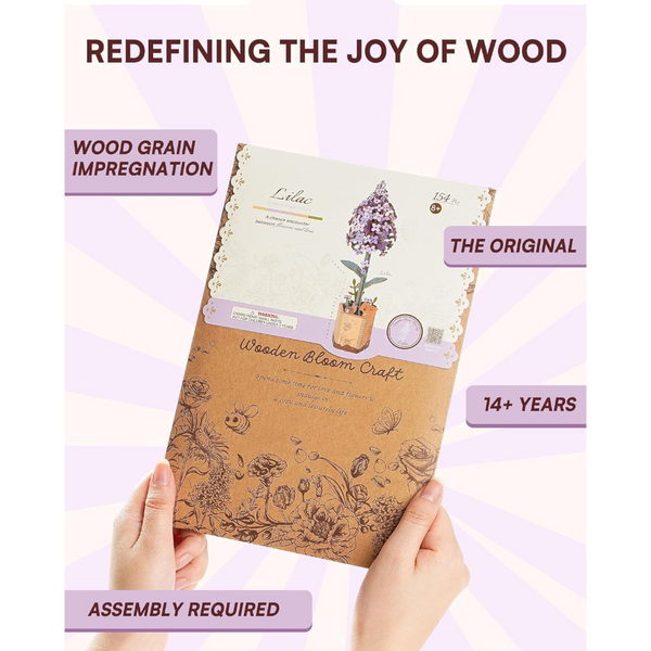 Robotime 3D Puzzle Flowers Wooden Model Kits For Adults To Build Artificial Decoration Home Accessories Living Room Gifts Women On Valentine's Day Bou