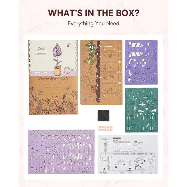 Robotime 3D Puzzle Flowers Wooden Model Kits For Adults To Build Artificial Decoration Home Accessories Living Room Gifts Women On Valentine's Day Bou