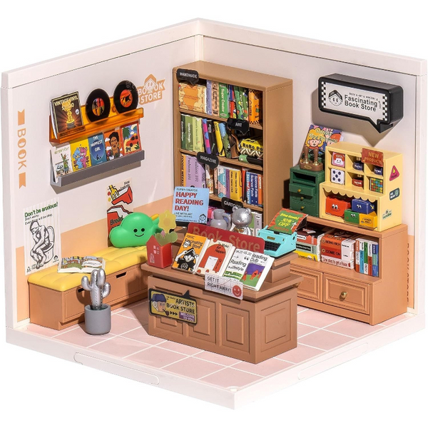 Diy Miniature Dollhouse Kits Super Store Fascinating Book Dw004 Puzzles