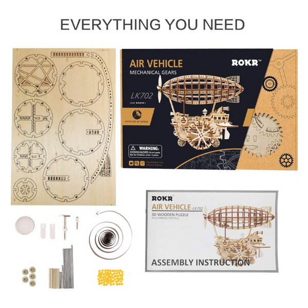 Robotime Rokr 3D Wooden Air Vehicle Jigsaw Puzzle Model Kit Laser Cutting Toys Puzzles