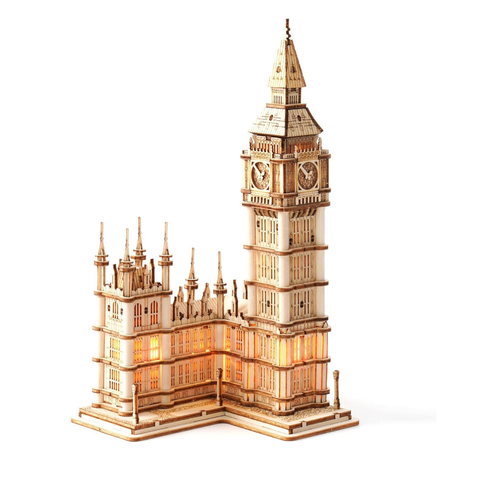 Robotime Rokr 3D Wooden Puzzle Diy Big Ben Toys With Led Light For Teens Xmas Gifts Tg507 Puzzles