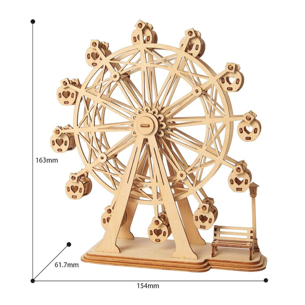 Robotime Rolife Ferris Wheel Woodcraft Construction Kit Modular Mechanical Model 3D Wooden Puzzle For Self Assembly Toy Gift Kids Teens And Adult Tg40