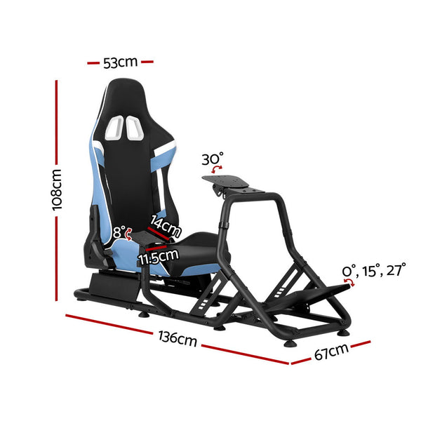 Artiss Racing Simulator pit Steering Wheel Gaming Chair Blue Other Video Game Accessories
