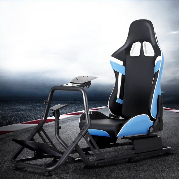 Artiss Racing Simulator pit Steering Wheel Gaming Chair Blue Other Video Game Accessories