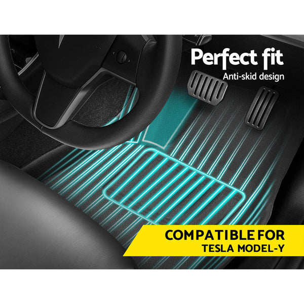 Weisshorn Tesla Model Y Rubber Mats Carpets Front Rear Set Rhd 21 24 Floor Mats Carpets