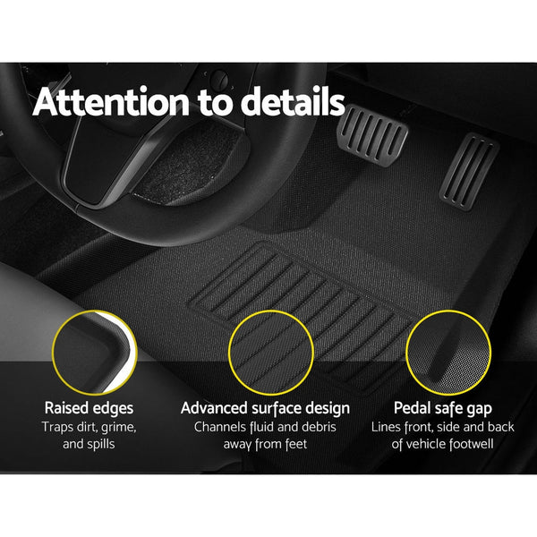 Weisshorn Tesla Model Y Rubber Mats Carpets Front Rear Set Rhd 21 24 Floor Mats Carpets