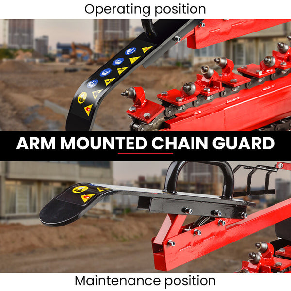 Baumr Ag Trencher 600Mm / 24" Ditch Digger 4 Stroke Petrol Chain Driven Post Hole Diggers & Augers