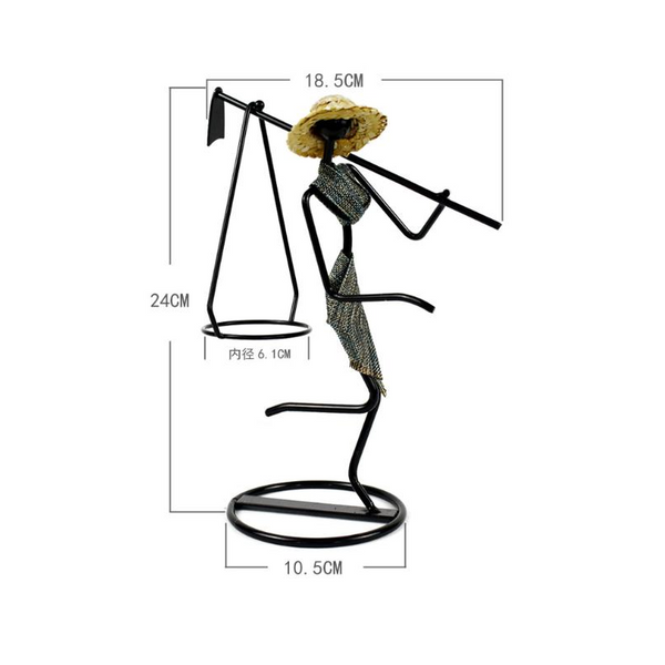 Elosung Red Dress Modern Iron Art Candle Holder Stylish Decorative Stand For Living Room Dining And Study Candle Holders & Accessories