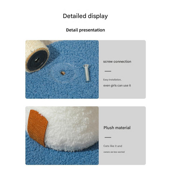 Elosung Red Durable Mushroom Cat Scratching Post Anti Slip No Debris Pad With Sofa Protection For Small Cats Furniture & Scratchers