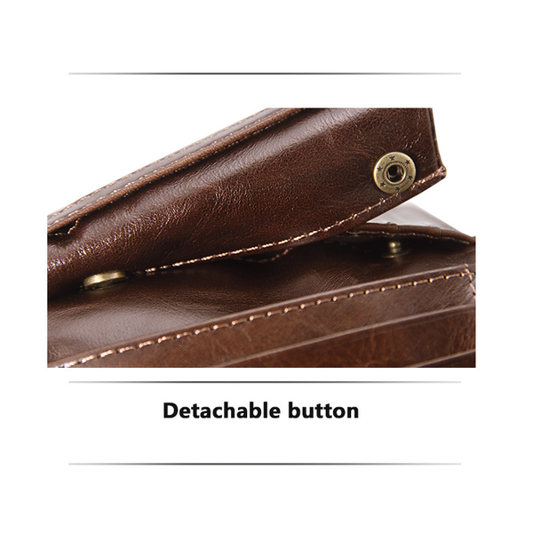 Elosung Red Genuine Leather Tri Fold Wallet Fashionable Multi Card Men's And Women's Wallets