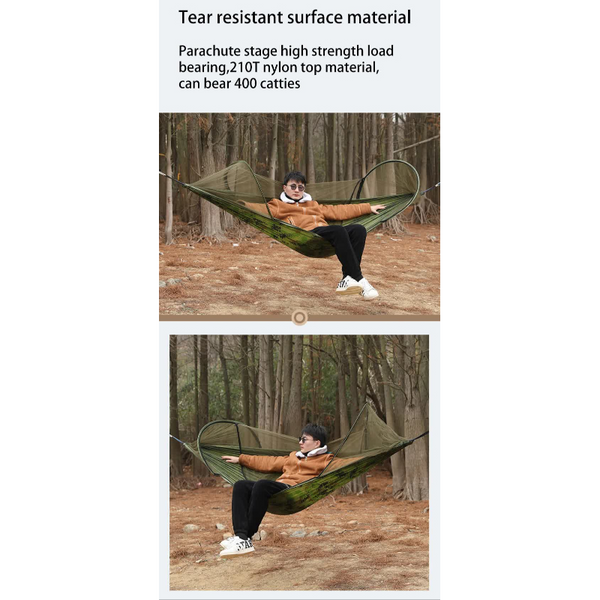 Elosung Red Outdoor Camping Hammock With Mosquito Net Anti Tip Nylon Fabric Single/Double Person Quick Setup Hammocks