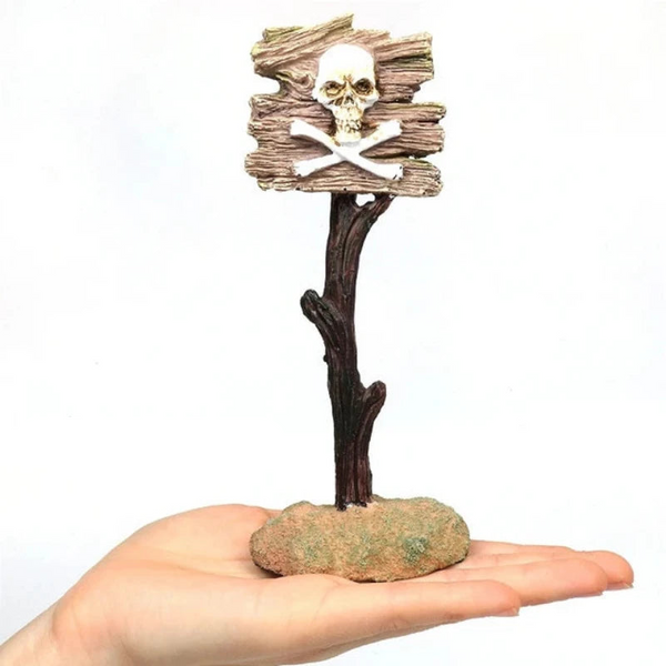 Resin Aquarium Decoration Ornaments Artificial Shark Warning Sign For Fish Tank Aquariums