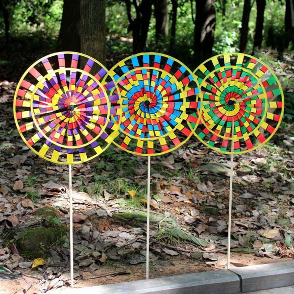 Retro Colorful Wind Spinners Lawn Pinwheels Windmill Garden Decoration Toys Windmills & Wind Spinners