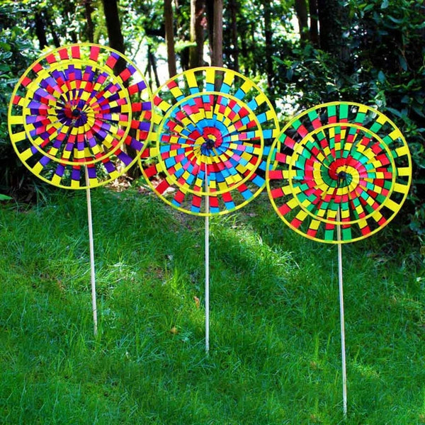 Retro Colorful Wind Spinners Lawn Pinwheels Windmill Garden Decoration Toys Windmills & Wind Spinners