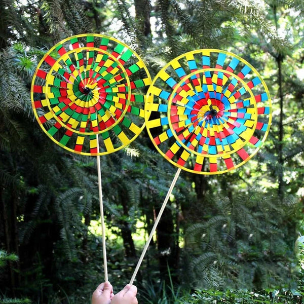 Retro Colorful Wind Spinners Lawn Pinwheels Windmill Garden Decoration Toys Windmills & Wind Spinners