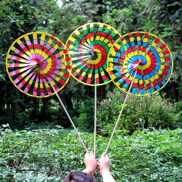 Retro Colorful Wind Spinners Lawn Pinwheels Windmill Garden Decoration Toys Windmills & Wind Spinners