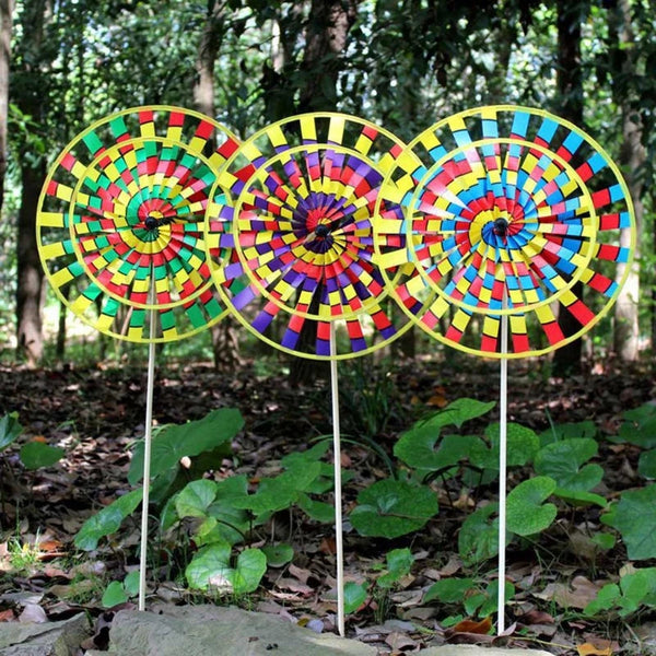Retro Colorful Wind Spinners Lawn Pinwheels Windmill Garden Decoration Toys Windmills & Wind Spinners