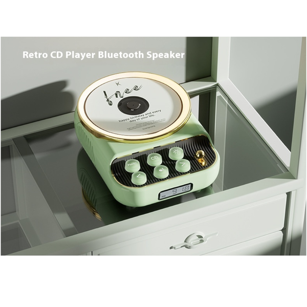 Retro Bluetooth Ambience Light Cd Player Portable Desktop Outdoor Use Audio Docks & Mini Speakers