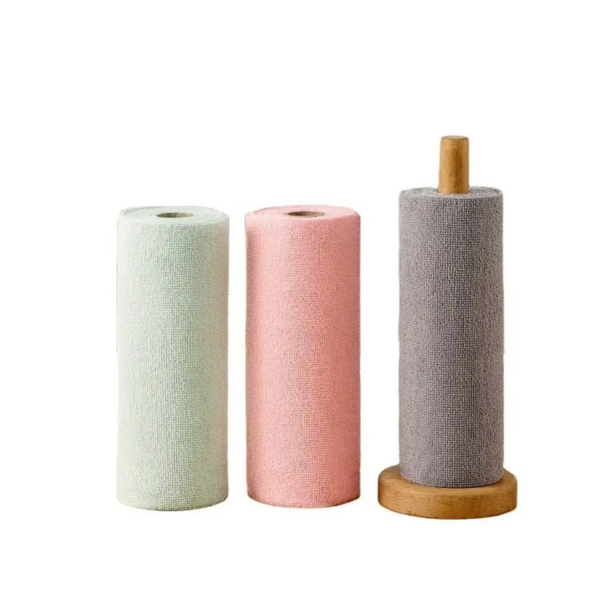 Reusable Cleaning Wipe Household Kitchen Cloth Microfiber Towel Rolls Dish Rags Wash Paper Replacement 1 Of 20 Sheets Cleaning Towels & Cloths