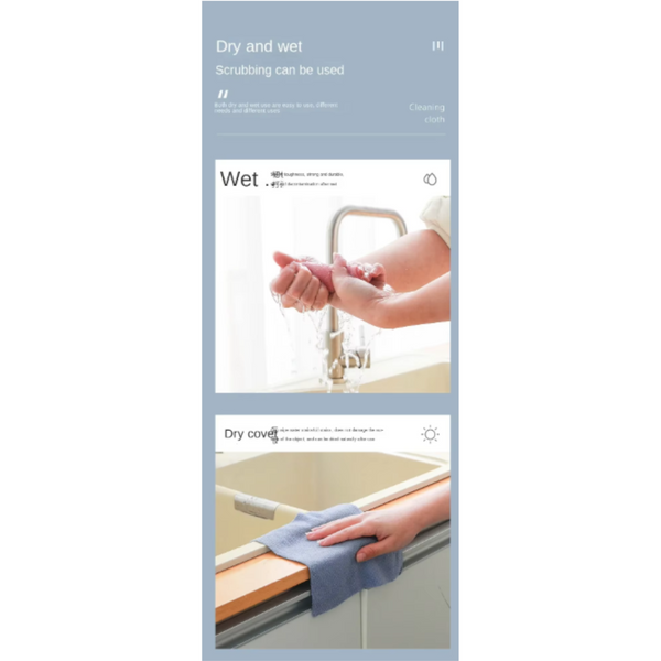 Reusable Cleaning Wipe Household Kitchen Cloth Microfiber Towel Rolls Dish Rags Wash Paper Replacement 1 Of 20 Sheets Cleaning Towels & Cloths