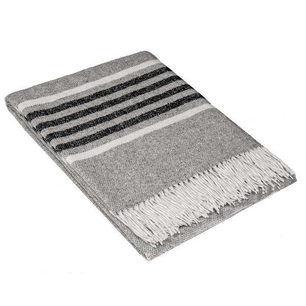 Codu Richmond Throw Reclaimed Wool Blend Grey Throws & Afghans