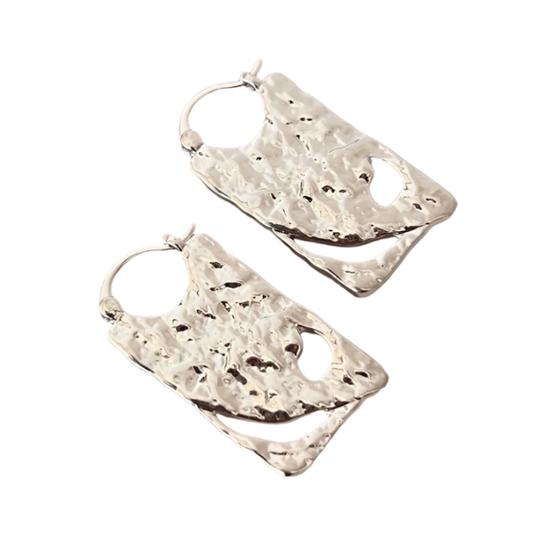 Veile Studios Ripple Texture Pleated Water Drop Zircon Tassel Gold Plated Jewelry Earrings