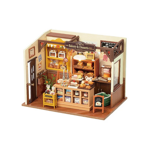 Robotime Rolife Diy Miniature Beckas Baking House 3D Wooden Assembly Toy Doll Houses