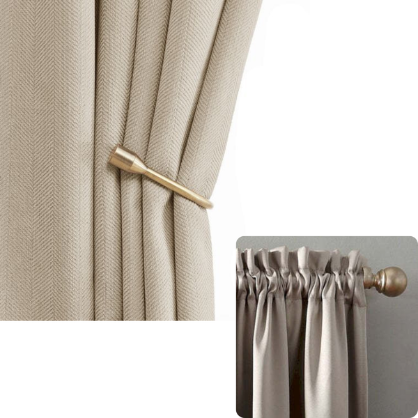 Curtain Beige 100 Cm X 250 Thick Chenille Luxury Blackout Curtains Curtains & Drapes