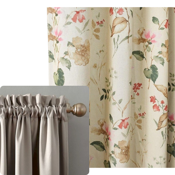 150 Centimetre Curtain Beige Flower Design Modern Luxury Retro Style Texture Curtains & Drapes