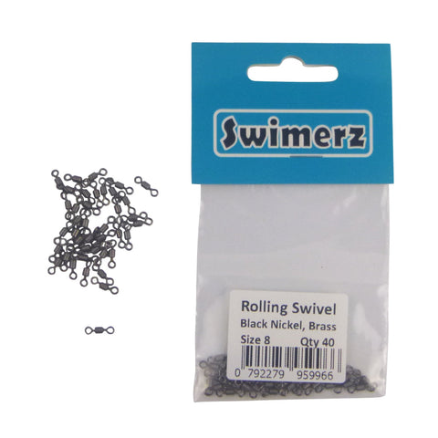 Swimerz Rolling Swivels Black Nickel Size 8 40 Pack Swivels & Snaps