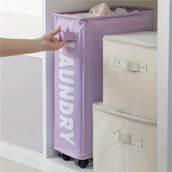 Elosung Rolling Laundry Basket With Wheels 42L Capacity 39*18.5*58Cm Laundry Baskets & Hampers