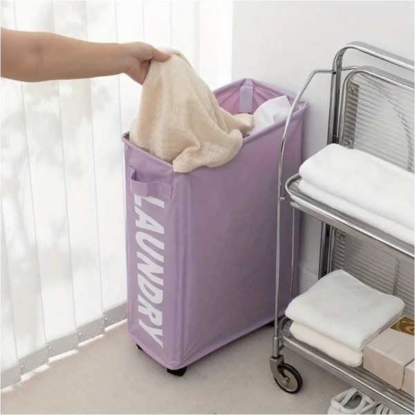 Elosung Rolling Laundry Basket With Wheels 42L Capacity 39*18.5*58Cm Laundry Baskets & Hampers