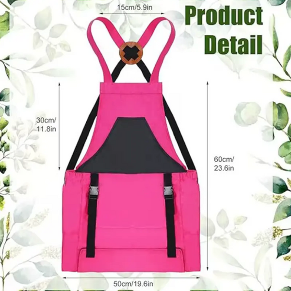 Elosung Rose Red Garden Harvesting Apron With Large Storage Pocket Tool Carriers Aprons & Belts