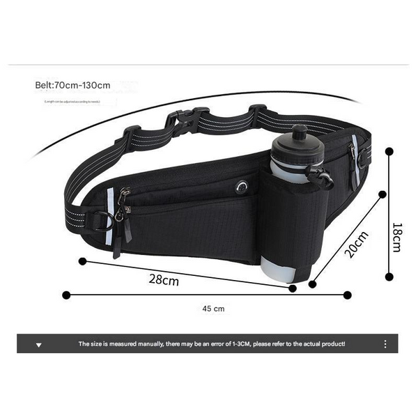 Elosung Grey Running Waist Pack With Water Reflective Design And Multiple Storage Pockets For Outdoor Activities Waist Packs & Bags