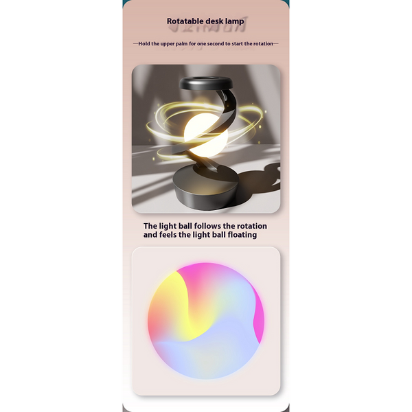 Rotating Moon Desk Lamp With Wireless Charging Sensor Control Table Lamps