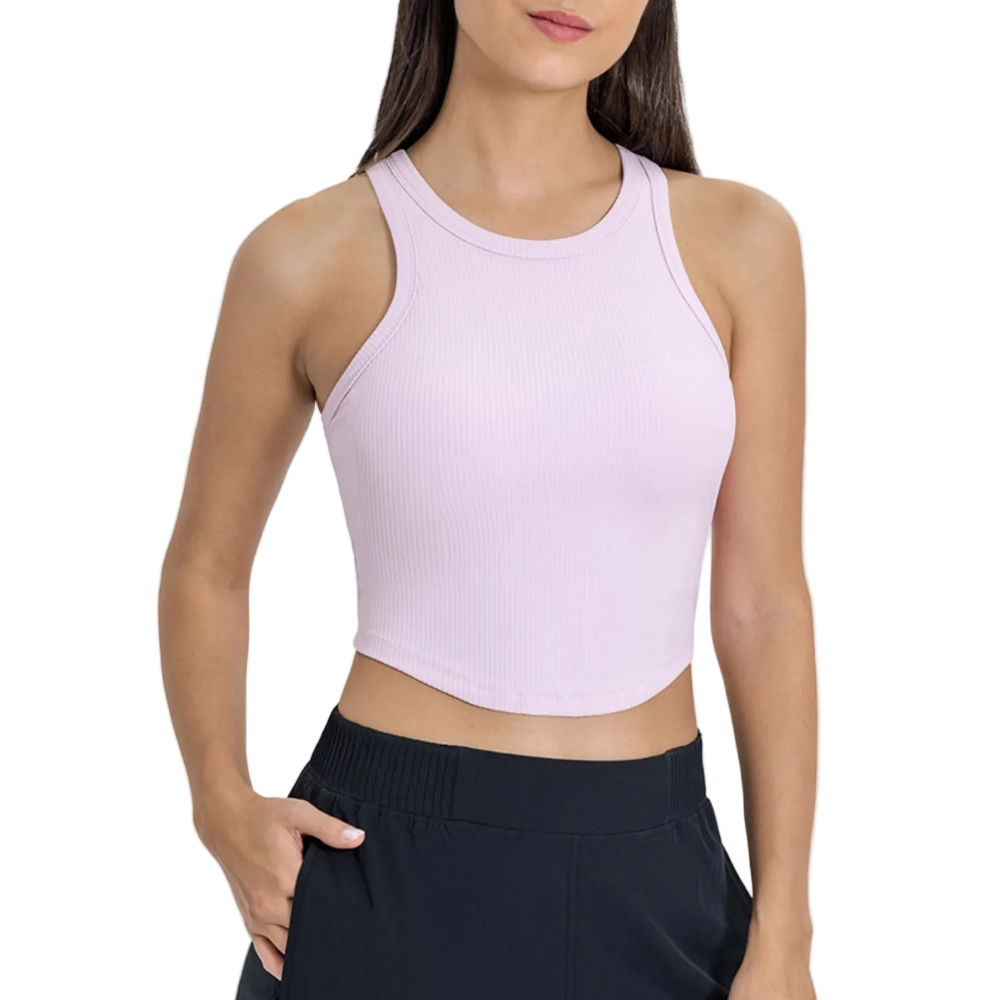 Round Neck Racerback Active Tank Activewear Tops