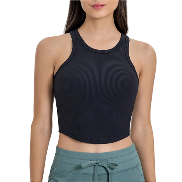 Round Neck Racerback Active Tank Activewear Tops