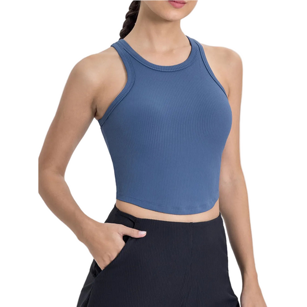 Round Neck Racerback Active Tank Activewear Tops