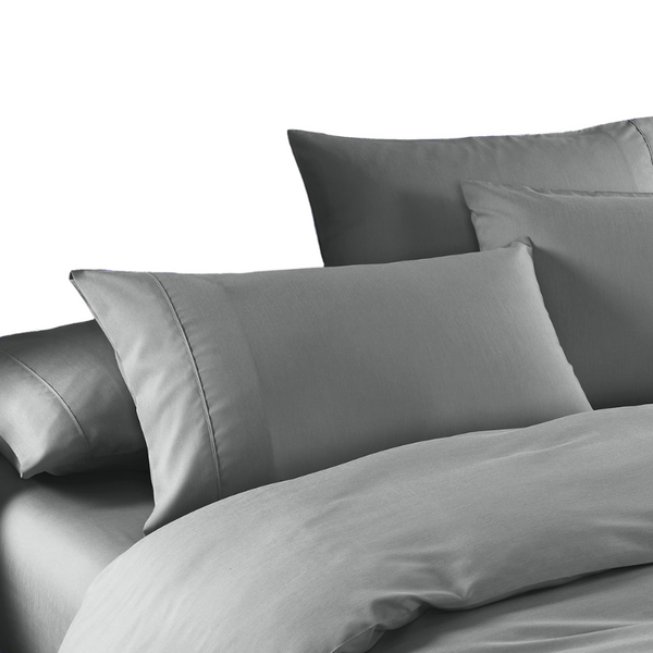 Royal Comfort 2000Tc 6 Piece Bamboo Sheet & Quilt Cover Set Cooling Breathable Queen Grey Quilt Covers