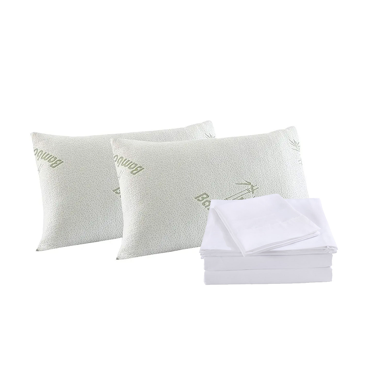 Royal Comfort Bamboo Blend Sheet Set 1000Tc And Pillows 2 Pack Ultra Soft King White Sheets